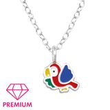 Children's Sterling Silver Parrot Pendant Necklace
