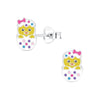 Children's Sterling Silver 'Hatching Easter Chick in White Egg' Stud Earrings