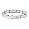 Stainless Steel 18 Link Shiny Italian Charm Starter Bracelet (BUTTERFLY Links)- Classic 9mm Size