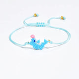 Children's Adjustable Dolphin Beaded Wish Bracelet / Friendship Bracelet