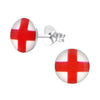 Children's Sterling Silver England Flag Stud Earrings