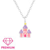 Children's Sterling Silver 'Sparkle Fairy Castle' Pendant Necklace