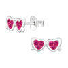 Children's Sterling Silver ' Heart Shaped Sunglasses' Crystal Stud Earrings