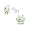 Children's Sterling Silver Diamante Butterfly Stud Earrings