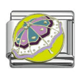 Stainless Steel 9mm Shiny Beach Parasol Link for Italian Charm Bracelet