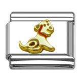 Stainless Steel 9mm Shiny Dog Link for Italian Charm Bracelet