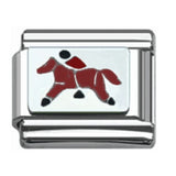 Stainless Steel 9mm Shiny Horse Rider Link for Italian Charm Bracelet