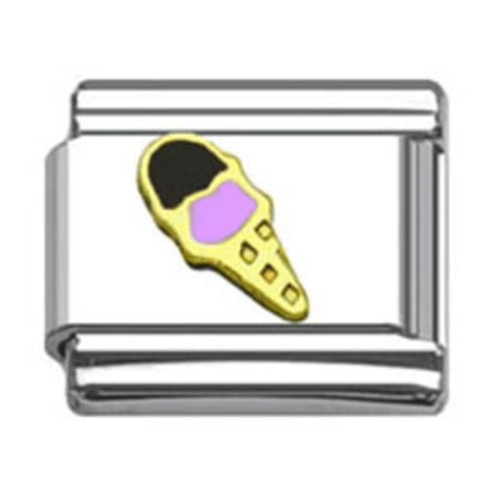 Silver Plated Pink Enamel Cupcake Charm