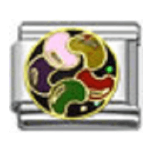 Stainless Steel 9mm Shiny Jelly Beans Link for Italian Charm Bracelet