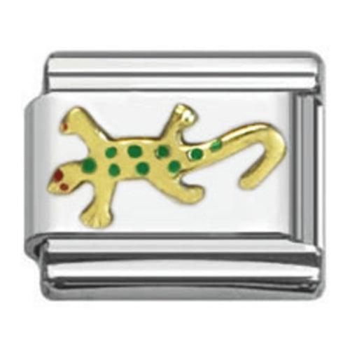 Stainless Steel 9mm Shiny Link with Lizard for Italian Charm Bracelet