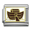 Stainless Steel 9mm Shiny Link with Noah's Ark for Italian Charm Bracelet