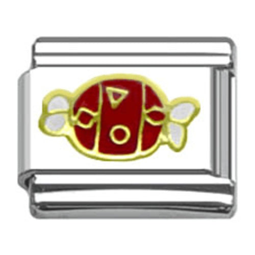 Stainless Steel 9mm Shiny 'Red Sweet/Candy' Link for Italian Charm Bracelet