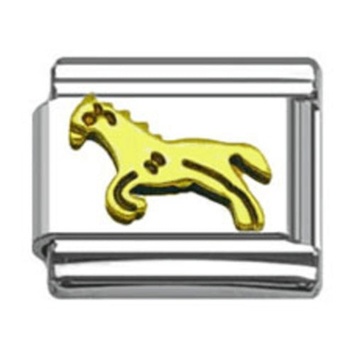 Stainless Steel 9mm Shiny Running Horse Link for Italian Charm Bracelet