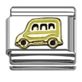 Stainless Steel 9mm Shiny School Bus Link for Italian Charm Bracelet
