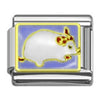 Stainless Steel 9mm Shiny 'White Mouse' Link for Italian Charm Bracelet