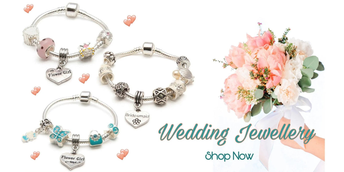 Wedding jewellery - flower girl and bridesmaid charm bracelets