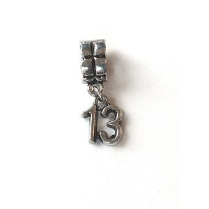 Silver Plated Number 9 Drop Charm