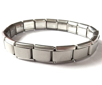 Stainless Steel 9mm Shiny 'Crystal Letter R' Link for Italian Charm Bracelet