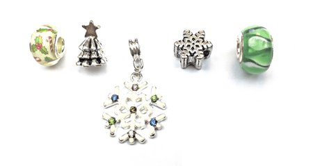 Children's Sterling Silver Green Christmas Tree Stud Earrings