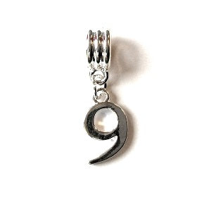 Silver Plated Number 4 Drop Charm