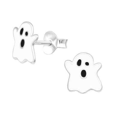 Children's Sterling Silver Halloween 'Not-So-Spooky Ghost' Stud Earrings
