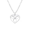 Children's Sterling Silver Angel Heart Pendant Necklace