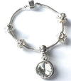 Teenager's 'April Birthstone' Diamond Coloured Crystal Silver Plated Charm Bead Bracelet