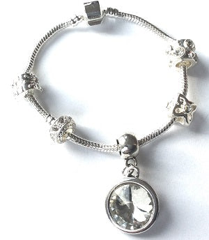 Adjustable 'April Birthstone Irregular Stone' Wish Bracelet / Friendship Bracelet