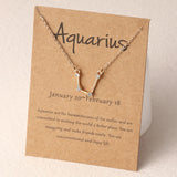 Aquarius Zodiac Constellation Pendant Necklace 20th January - 18th February