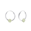 Children's Sterling Silver 'August Birthstone' Hoop Earrings