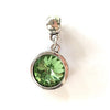 Adult August Birthstone Peridot Coloured Crystal Drop Charm