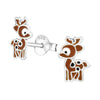 Children's Sterling Silver Christmas Reindeer Stud Earrings