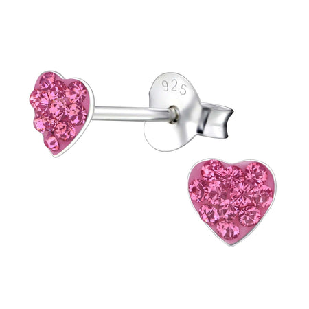 Children's Sterling Silver Adjustable Pink Polka Dot Heart Ring