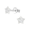 Children's Sterling Silver 'Silver Glitter Star' Stud Earrings