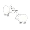 Children's Sterling Silver 'White Sheep' Stud Earrings