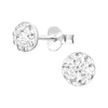 Children's Sterling Silver Round Stud Earrings with Diamante Crystals