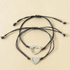 Adjustable Mother and Daughter Heart Wish Bracelets with Presentation Card - Black