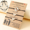 Adjustable Three Generations Heart Wish Bracelets with Presentation Card