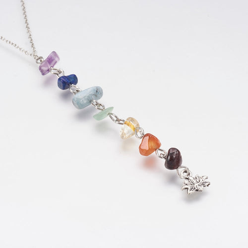 Adult's Chakra Natural Mixed Stone Pendant Necklace