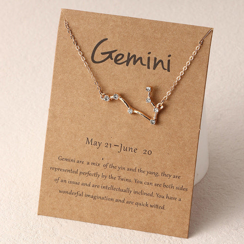Gemini Zodiac Constellation Pendant Necklace 21st May - 20th June