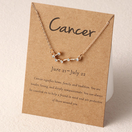 Pink Rose Quartz Natural Stone Pendant Necklace on Card - October