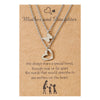 Adjustable Mother and Daughter Butterfly Heart Pendant Necklace Set with Presentation Card