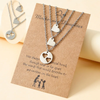 Adjustable Mother and Daughters Heart Pendant Necklace Set with Presentation Card