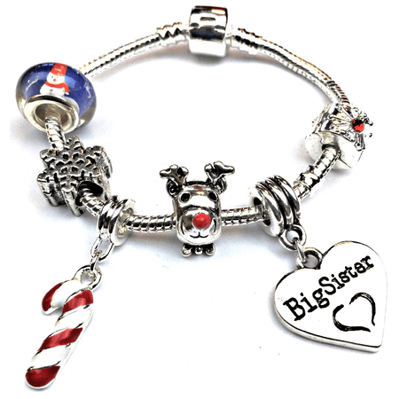 Children's Sisters 'Blue Kitty Cat' Silver Plated Charm Bead Bracelet