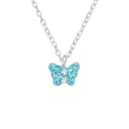 Children's Sterling Silver Blue Glitter Shell Pendant Necklace