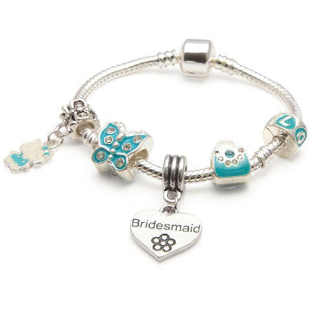 Children's Bridesmaid 'Love To Dance' Silver Plated Charm Bead Bracelet