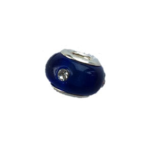 'True Blue' Glass Bead With Silver Plated Core