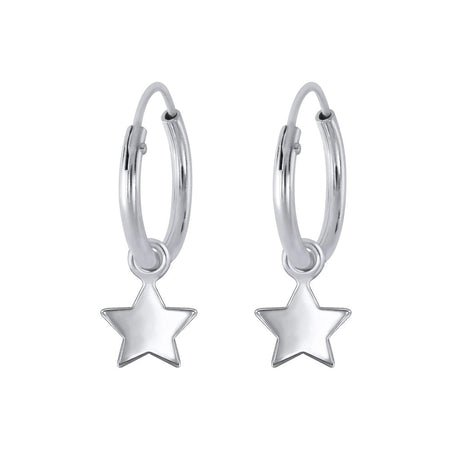 Children's Sterling Silver 'January Birthstone' Hoop Earrings