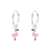 Children's Sterling Silver Flamingo Hoop Earrings