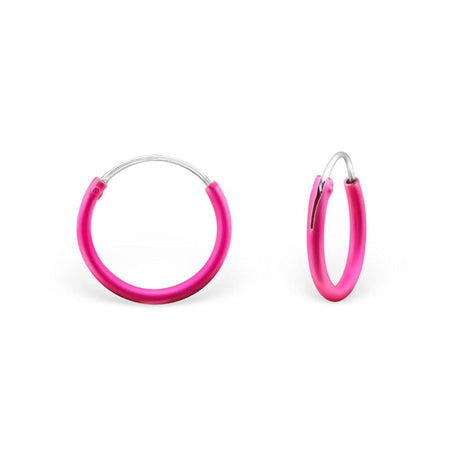 Children's Sterling Silver 'Pink Paw' Hoop Earrings